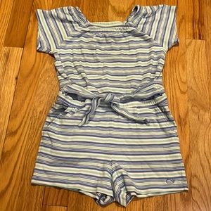 Vineyard vines girls blue multi stripe romper size s